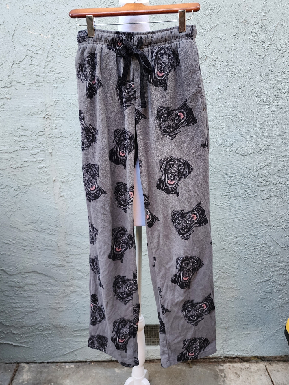 Cuddl Duds Cozy Fleece Dog Print Pajama Lounge Pants Gray [S]